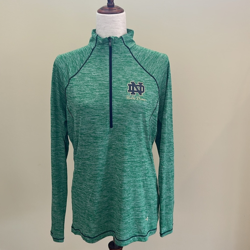 Under Armour Notre Dame heathered green 1/4 zip